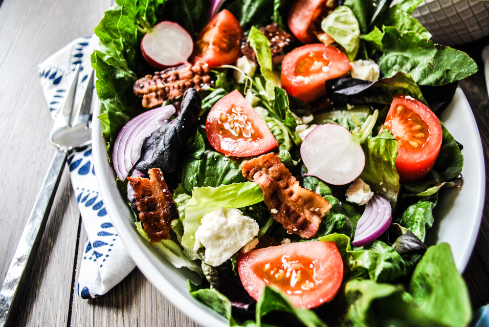 Crowd Pleasing BLT Salad Recipe Powered by Backyard Farms Tomatoes